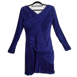 Vestido de cocktail Emanuel Ungaro de seda roxo drapeado Roxo