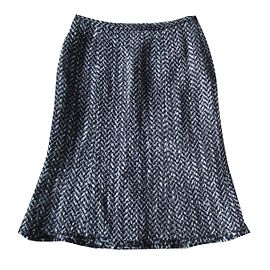 Gerard Darel Black and White Wool Tweed Skirt Black White