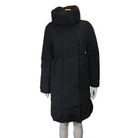Moncler-Longo casaco-Preto