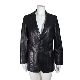 Prada Lederjacke Schwarz Schwarz