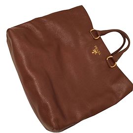 Prada Vitello Daino Leather Handbag Dark Brown Dark brown
