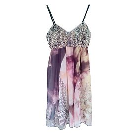 Diesel Vestito Rosa Multicolore Beige Porpora