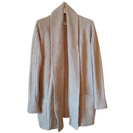 All Saints Cardi-Mantel aus Wolle und Angora Hellbraun