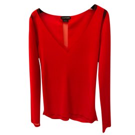 Tom Ford Openback Pullover Orange Viscose Orange