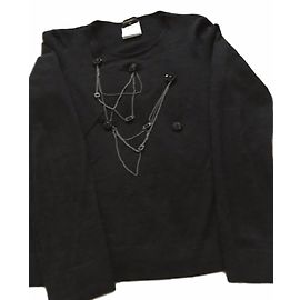 Camisola Chanel Cinza de Lã e Cashmere Cinza