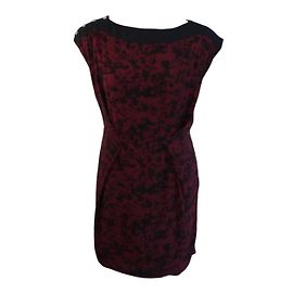 Robe Ikks en viscose bordeaux et noir Multicolore