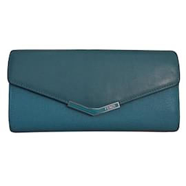 Fendi Leather Wallet Turquoise Other