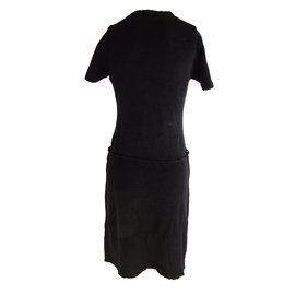 Balenciaga-Short Sleeve Black Dress-Black