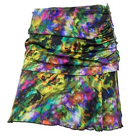 Autre Marque Minifalda de seda multicolor con estampado Jeff Marble Multicolor