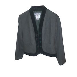 Yves Saint Laurent Wool Jacket and Trousers Green Green