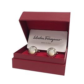Salvatore Ferragamo Abotoaduras Prata