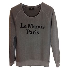 Maison Scotch Suéter com estampa de veludo Cinza