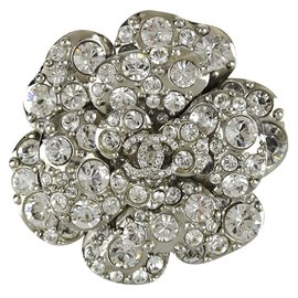 Chanel-Chanel Camelia Brooch and-Silvery