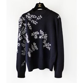 Midnight Dries Van Noten - Runway-Pullover mit Blumenmuster Blau