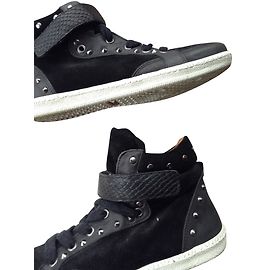 Comptoir Des Cotonniers Schwarze Leder High Sneaker Schwarz