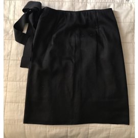 Prada-Prada wraparound skirt-Black