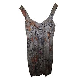 Robe en soie multicolore Galliano Multicolore