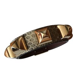 Givenchy Mini Studs Armband Python Gold Größe S Golden