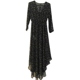 Maje langes Kleid Schwarz