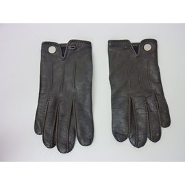 Hermès-Beautiful Hermès gloves-Dark brown