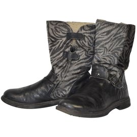 Ikks-BOTTINES MOTARD-Marron foncé