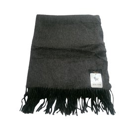 Autre Marque Sciarpa in lana grigia e nera Nero Grigio