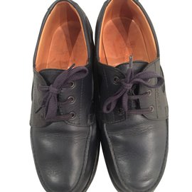 JM Weston-Lace ups-Navy blue