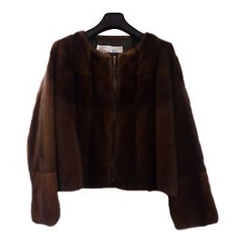 Sprung Frères Mink Zip Jacket Dark Brown Dark brown