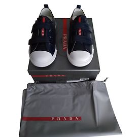 Prada Baskets enfant Bleu Marine