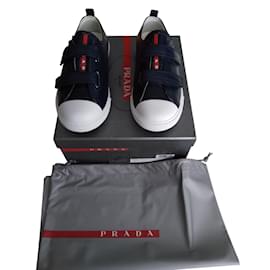 Prada-Baskets enfant-Bleu Marine
