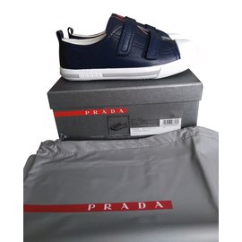 Prada-Baskets enfant-Bleu Marine