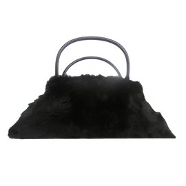 Nina Ricci-Nina Ricci Fur Handbag-Black
