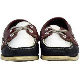 Sebago Docksides Boot Schuhe Leder Blau Weiß Rot Weiß Rot Blau