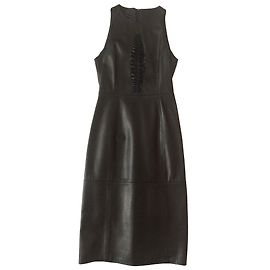 Vestido Emporio Armani de piel de cordero negro Negro
