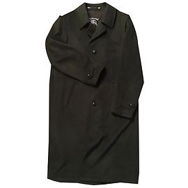 Burberry Loden Coat Men Khaki Wool Khaki