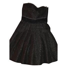 Vestido bustier Miu Miu de seda cinza Cinza