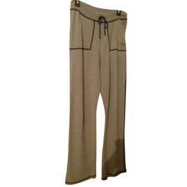 Berenice-pantalon confort maille jersey gris clair et bleu marine taille 38/40 fr-Gris