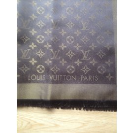 Louis Vuitton-Bufanda clásica del monograma-Castaño
