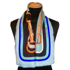 Hermès-COACHING (Cachemira y Seda)-Multicolor