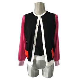 Salvatore Ferragamo-Knitwear-Black,Pink,White,Orange