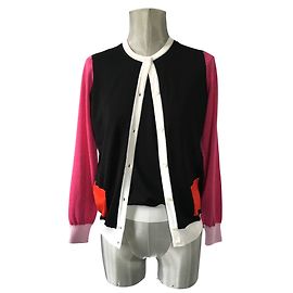 Salvatore Ferragamo Malhas Preto Rosa Branco Laranja