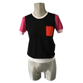 Salvatore Ferragamo-Knitwear-Black,Pink,White,Orange