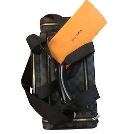 Louis Vuitton BCamera Aktentasche aus dunkelgrauem Leder Anthrazitgrau