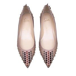 Christian Louboutin-Goldoflat Spike-Beige