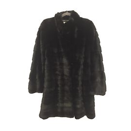 Yves Salomon Abrigo de mink Negro