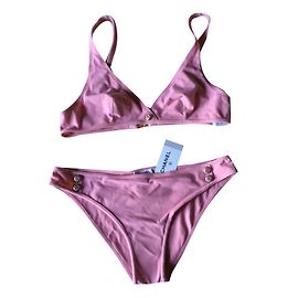 Bikini rosa con bottoni in C di Chanel Rosa