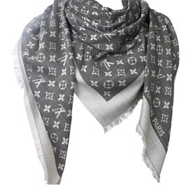 Louis Vuitton Sciarpa classica Monogram Nero Blu