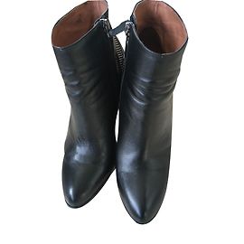 Pura Lopez Ankle Boots Black Leather 40EU Black