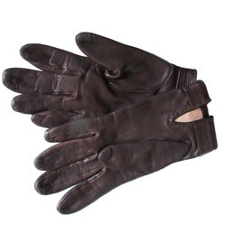 Hermès-Gloves-Dark brown