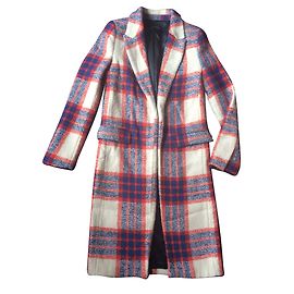 Zara Mantel Rot Blau Aus weiß